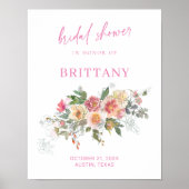 Blush Pink Aquarell Brautparty Willkommen Poster (Vorne)