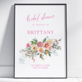 Blush Pink Aquarell Brautparty Willkommen Poster