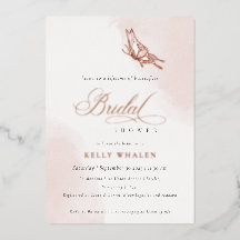 Blush Pink Aquarell Butterfly Brautparty