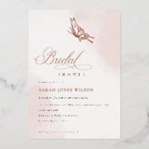 Blush Pink Aquarell Butterfly Brautparty