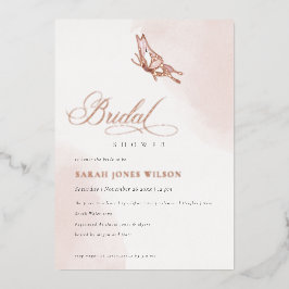Blush Pink Aquarell Butterfly Brautparty Folieneinladung