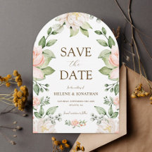 Blush Pink Aquarell Flora Elegante Hochzeit