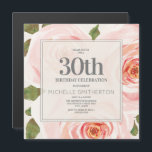 Blush Pink Aquarell Floral 30. Geburtstag Magneteinladung<br><div class="desc">Elegant rot rosa Aquarellfarbe florale 30. Geburtstag Party Magnet Einladung. Kontaktieren Sie uns für Hilfe bei der Anpassung oder der Anpassung von Produkten.</div>