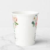 Blush Pink Aquarell Floral 80. Geburtstag Pappbecher (Rechts)