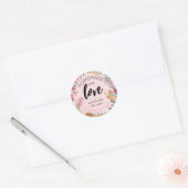 Blush Pink Aquarell Floral & Backutensid Runder Aufkleber (Umschlag)