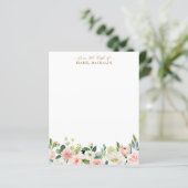 Blush Pink Aquarell Personalisiertes Schreiben von (Stehend Vorderseite)