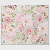 Blush Pink Aquarell Rose Blume Bloral Geschenkpapier (Flach)