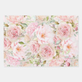 Blush Pink Aquarell Rose Blume Bloral Geschenkpapier Set (Vorderseite 3)