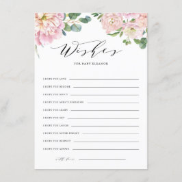 Blush Pink Aquarell Rose Kinderdusche Wünsche Begleitkarte