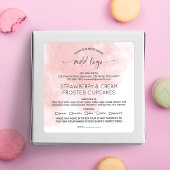 Blush Pink Aquarell Zuhause Bakery Lebensmittelzut Quadratischer Aufkleber