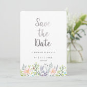 Blush Pink Aquarellblume Hochzeit Sichern Sie das Save The Date (Stehend Vorderseite)