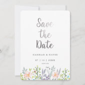 Blush Pink Aquarellblume Hochzeit Sichern Sie das Save The Date (Vorderseite)