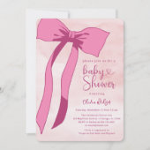 Blush Pink Aquarellbow Babydusche Einladung (Vorderseite)