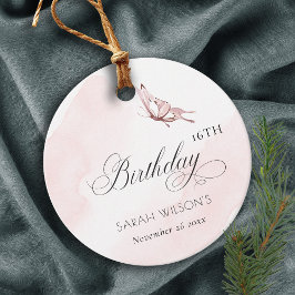 Blush Pink Aquarellbutterfly jedes Alter Geburtsta Geschenkanhänger