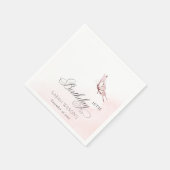 Blush Pink Aquarellbutterfly jedes Alter Geburtsta Serviette (Ecke)
