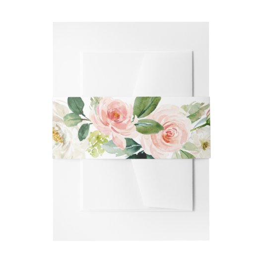 Blush Pink Aquarellfarben Bläseranordnung Einladungsbanderole (Vorderseite Beispiel)