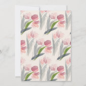 Blush Pink Aquarellfarben Blume Tulips 80. Geburts Einladung (Rückseite)