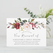 Blush Pink Aquarellfarben Blume Vow Erneuerung Einladung (Stehend Vorderseite)