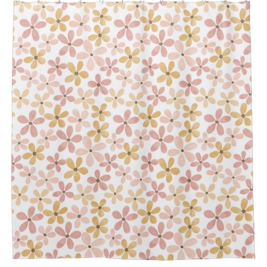 Blush Pink Aquarellfarben Duschvorhang (Vorderseite)