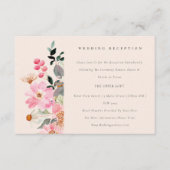 Blush Pink Aquarellfarben Hochzeitsempfang Begleitkarte (Vorderseite)