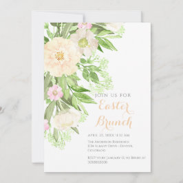 Blush Pink Aquarellfarben Ostern Brunch Einladung
