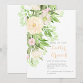 Blush Pink Aquarellfarben Ostern Brunch Einladung (Vorne/Hinten)