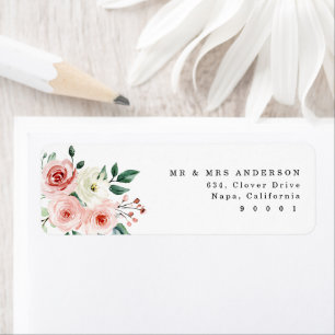 Blush Pink Aquarellfarben Rücksendeadresse