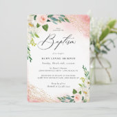 Blush Pink Aquarelltaufe (Stehend Vorderseite)