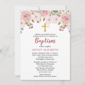 Blush Pink Aquarelltaufe Einladung (Vorderseite)