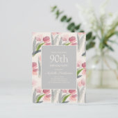 Blush Pink Aquarelltulpen Creme White 90. Postkarte (Stehend Vorderseite)