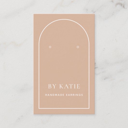 Blush Pink Arch Business Earring Display Card Visitenkarte (Vorderseite)