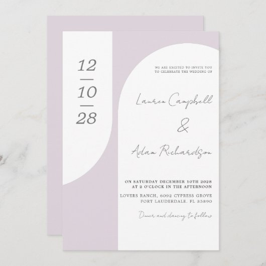 Blush Pink Arch & Calligraphy Wedding Einladung (Vorne/Hinten)