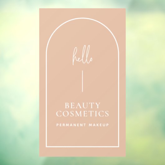 Blush Pink Arch Hallo Business Willkommenszeichen Fensteraufkleber (Blatt 3)