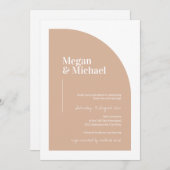 Blush Pink Arch Moderne Einladung zur Hochzeit (Vorne/Hinten)
