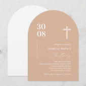 Blush Pink Arched Christening Einladung (Vorne/Hinten)