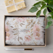 Blush Pink Asian Floral Rose Seidenpapier (Geschenk)