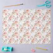 Blush Pink Asian Floral Rose Seidenpapier (Basteln)