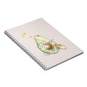 Blush Pink Avocado Heart Spoon Notizblock (Rechte Seite)