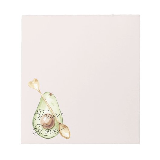 Blush Pink Avocado Heart Spoon  Notizblock (Vorderseite)