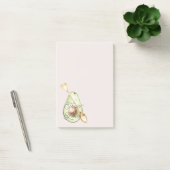Blush Pink Avocado Heart Spoon Post-it Klebezettel (Büro)