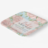 Blush Pink Baby Dusche Bloral Pappteller (Gewinkelt)