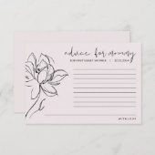 Blush Pink Baby Dusche Blume Ratschläge für Mutter Hinweiskarte (Vorne/Hinten)