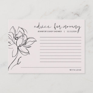 Blush Pink Baby Dusche Blume Ratschläge für Mutter Hinweiskarte