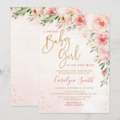 Blush Pink Baby Dusche Einladung (Vorne/Hinten)