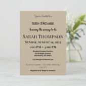 Blush Pink Baby Dusche Einladung für einen Jungen (Stehend Vorderseite)