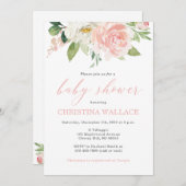 Blush Pink Baby Dusche Einladungen (Vorne/Hinten)