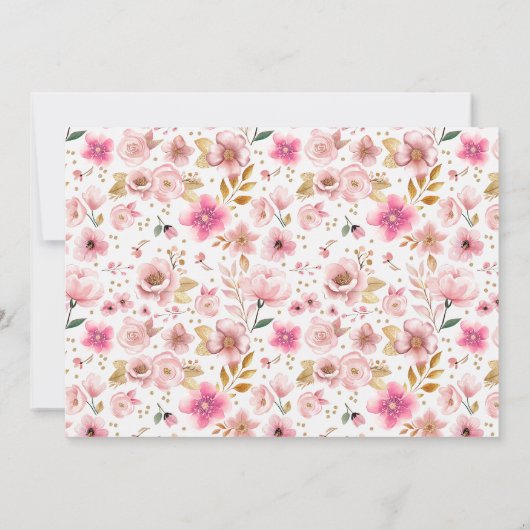 Blush Pink Baby Dusche Foto Danke Karte (Rückseite)