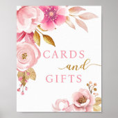 Blush Pink Baby Duschkarten & Geschenke Unterschri Poster (Vorne)