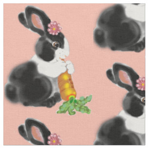 Blush Pink Baby Dutch Kaninchen Vintages Kinderzim Stoff