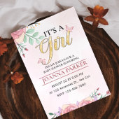 Blush Pink Baby Es ist ein Mädchen Dusche Wasserfa Einladung